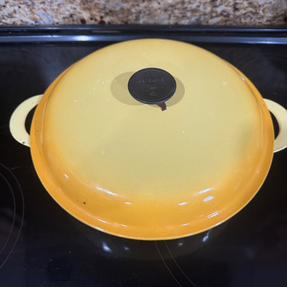 Le Creuset Enameled Cast Iron Braiser Yellow 30cm 48 Made in France Vintage